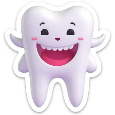 A smiling tooth sticker