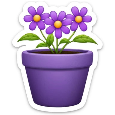 purple flower pot sticker