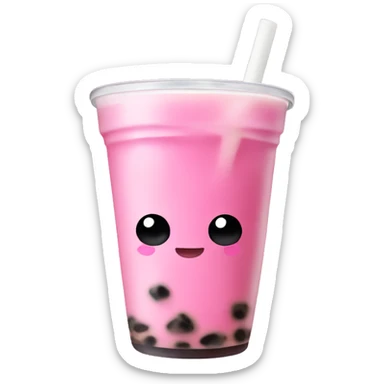 Pink boba tea  sticker
