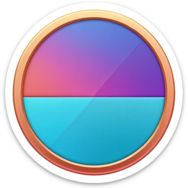 
One  Rotate 55 degree  coin color in in gradient of turquoise, blue, pink, purple, and coral sticker