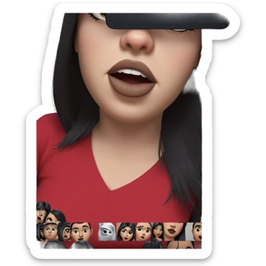 black haired solo portrait sticker