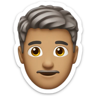 Men short hair Brown sticker