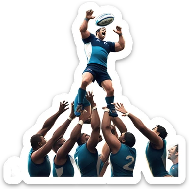a rugby lineout sticker