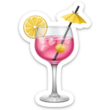 pink and yellow coctail drink sticker