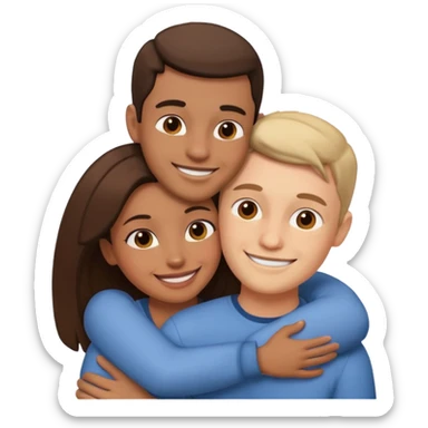 one man and one woman hugging each other sticker