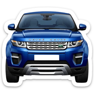 Range Rover Evoque front  view dark blue color  sticker