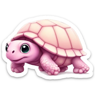 cute pastel pink turtle sticker