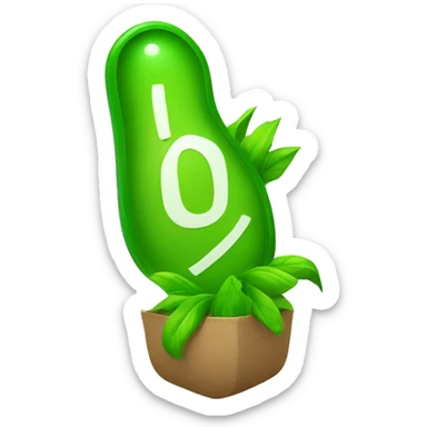 green exclamation mark in eco-friendly style sticker