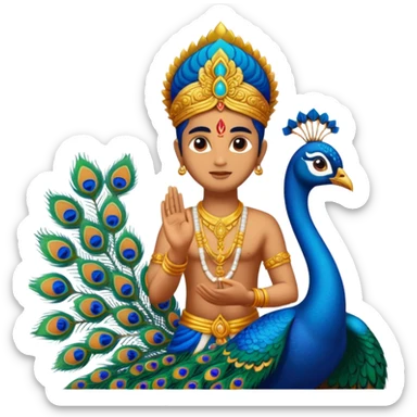 lord Murugan with peacock sticker