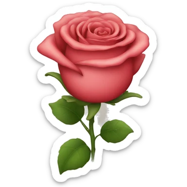 Normal emoji holding a rose with its mouth sticker