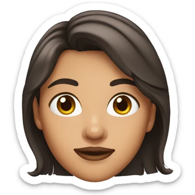 brunnete woman sticker