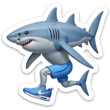 make shark with legs and nike shoes sticker