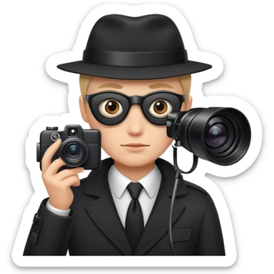 Spy with camera sticker