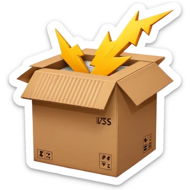 lightning with a logistic box sticker