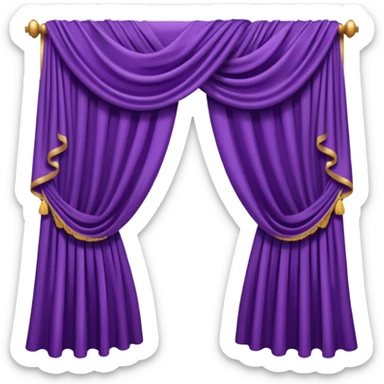 purple curtain open sticker