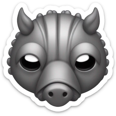 Lavender gray Pig armadillo centipede insect darth Vader face sticker