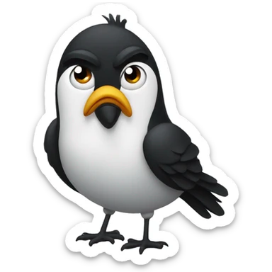 Black bird giving thumbs down sticker