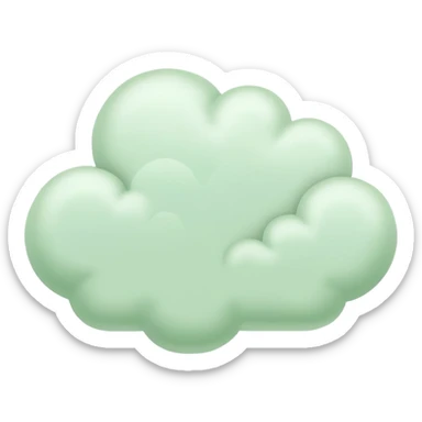 pastel green hearts on white thought cloud sticker