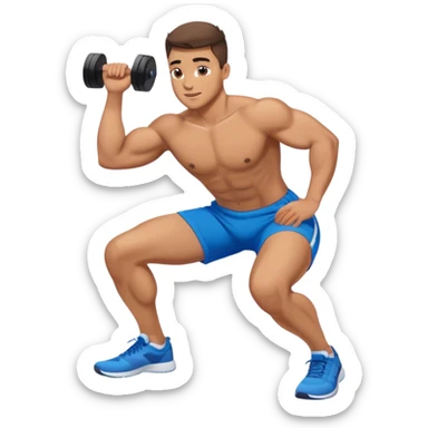 fit guy with blue shorts glute-bridges sticker