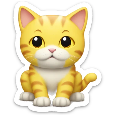 yellow bowing cat with a text thank you sticker