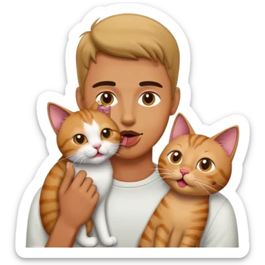 Man licking cat sticker
