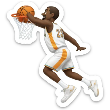 white person dunking a basketball sticker