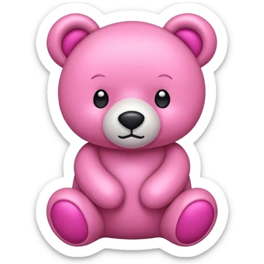 pink stuffed bear sticker