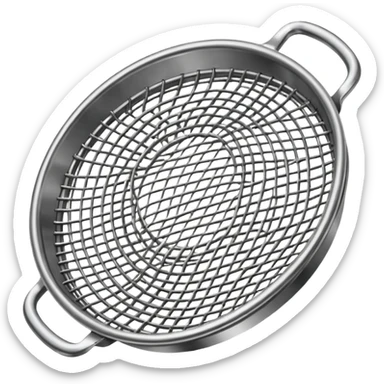 Sieve made from curved steel wire mesh sticker