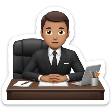 un recruteur à son bureau (l'image est tourné de 3/4) je veux une image qui soit de 3/4
 sticker