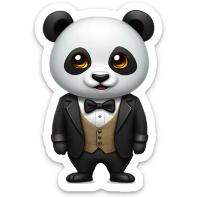 A panda wearing a monocle with punk tattoos  sticker