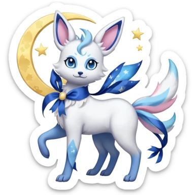 Pastel Lunar Celestial Absol-Sylveon-Umbreon-fusion (full body) sticker