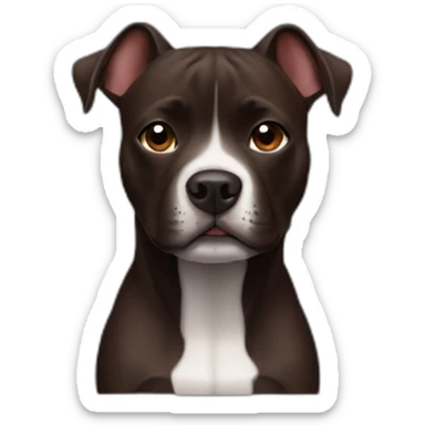 Dark brown Staffy dog  sticker