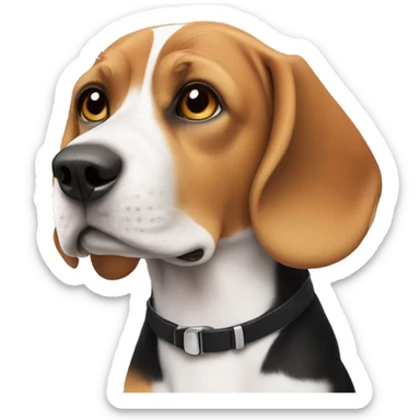 The beagle with pink spots on his nose and white spot on the right side of the muzzle  sticker