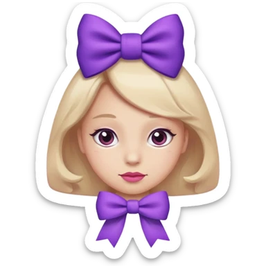 Moño morado coqueto sticker