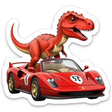 Ferrari ile gezen star wars dinozor u sticker