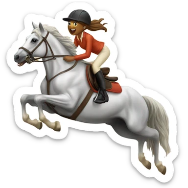 Horse and girl jumping jump sticker