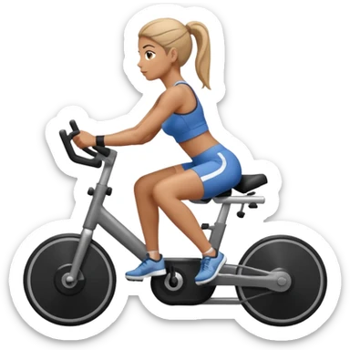 Bicycles Ergonomic bicycle of gym: seated woman  sticker