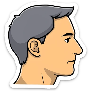 gray human profile side view of face sticker