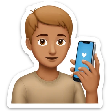 the back of a person looking at a phone to reach out to friends sticker