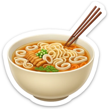 ramen bowl with one chopsticks sticker