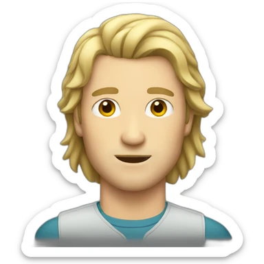 white man with a mullet sticker