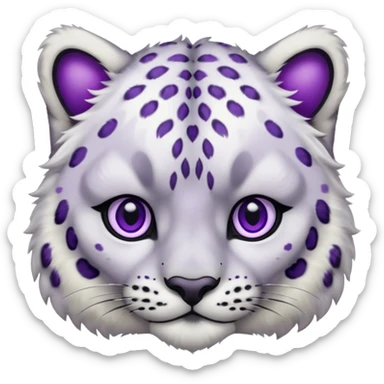 Snow leopard purple eyes sticker