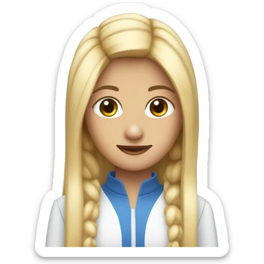 peeliroja de pelo largo y ojos azules pecas sticker