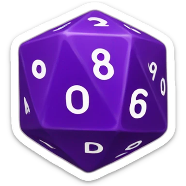 D20 dice purple 8 sticker