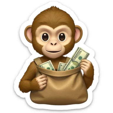 Bank, robber monkey sticker