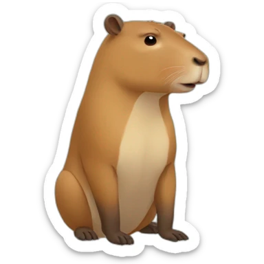 happy sad capybara sticker