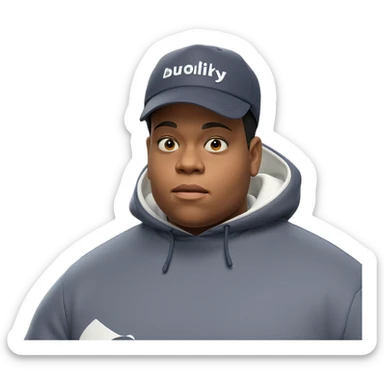 boy with hat looking forward sticker