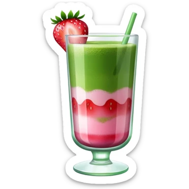 classy looking matcha and strawberry drink sticker