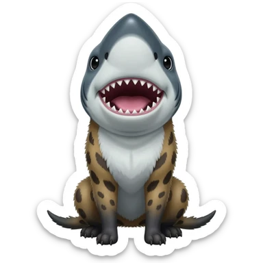 Cool edgy furry cute realistic Landhai-Shark-canine-Sharpedo-Hyena-hybrid-animal-Pokémon-Fakemon-fusion-creature  sticker
