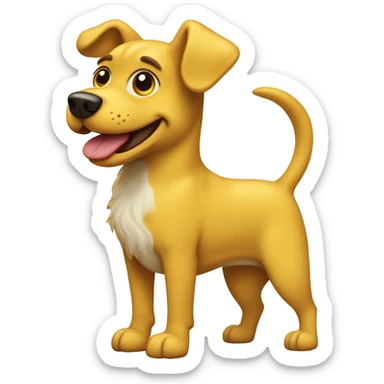 Yellow dog with a curly tail sticker